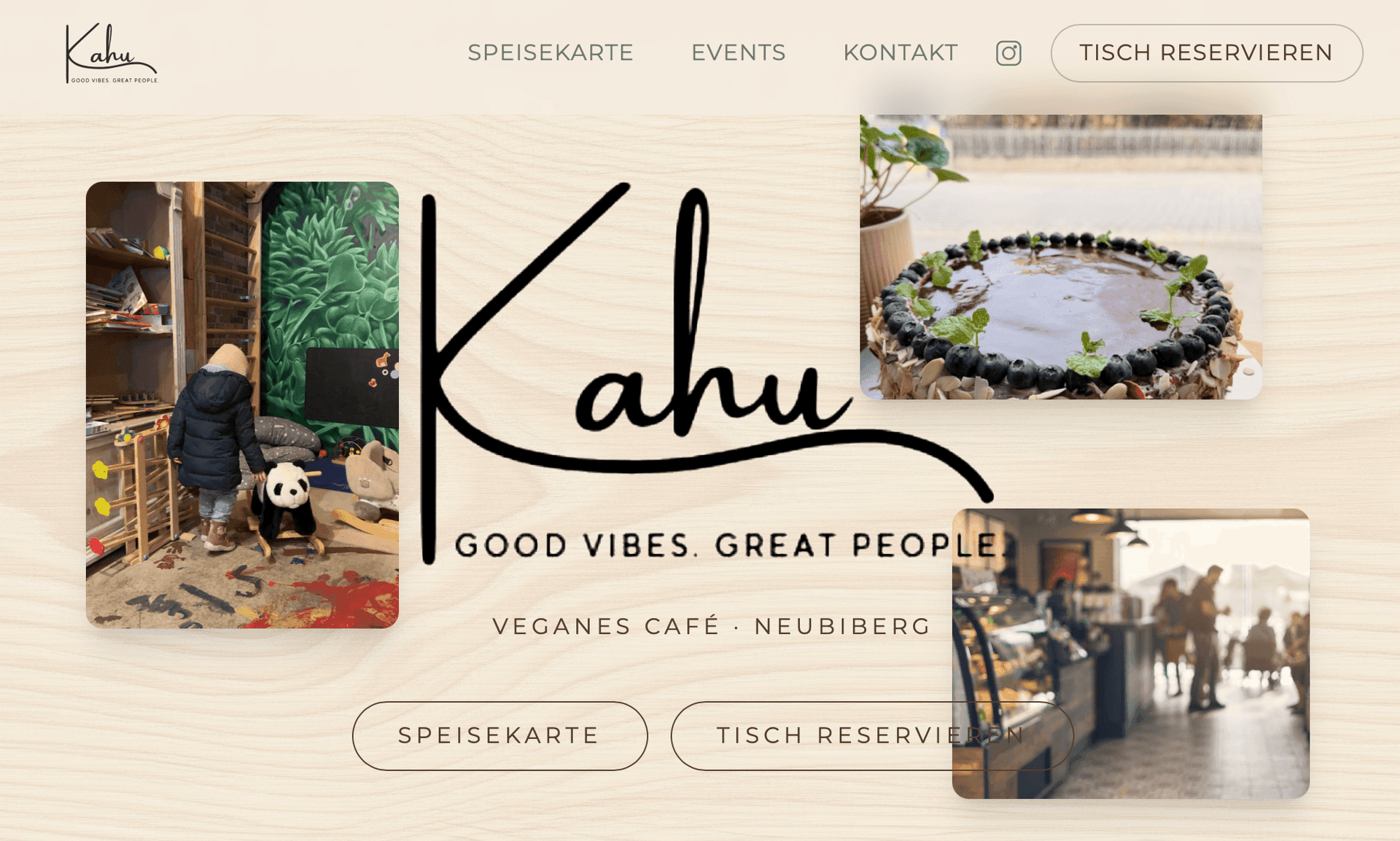 Website für Kahu Café Neubiberg von Arvello